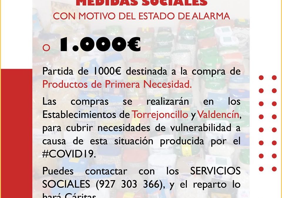 Medidas sociales del Ayuntamiento de Torrejoncillo