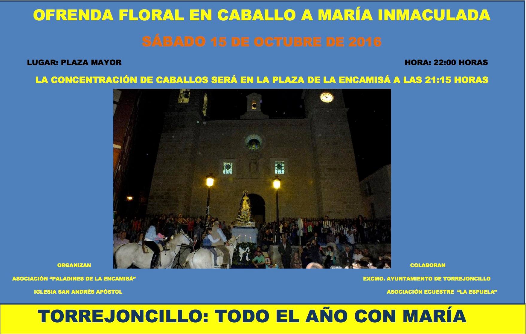 Ofrenda Floral a caballo a María Inmaculada