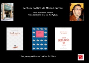 Mario Lourtau realizará una lectura poética este jueves, 3 de marzo, en la Casa del Libro de Madrid