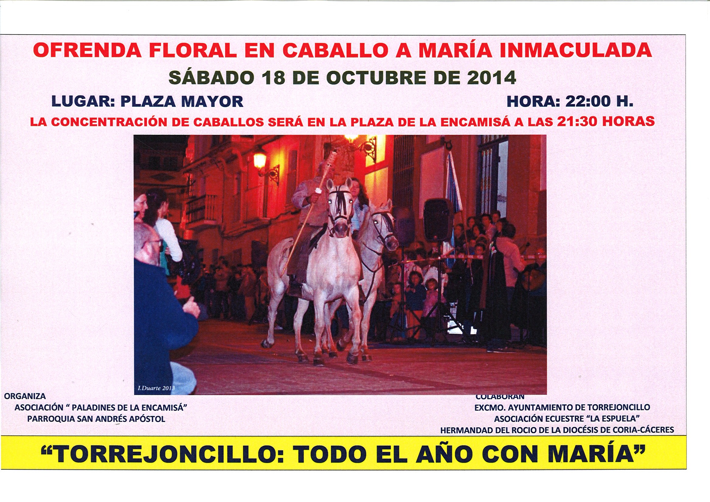 La Asociación de Paladines de la Encamisá organiza la Ofrenda a Caballo