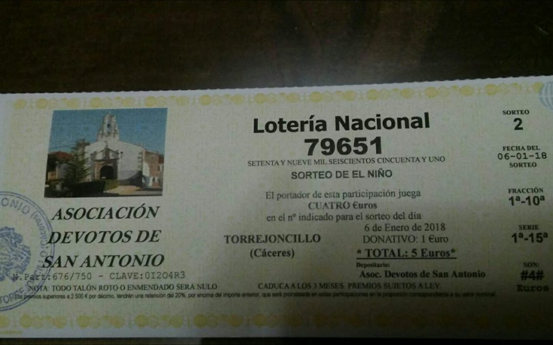 Cobro Lotería del Niño de Devotos de San Antonio