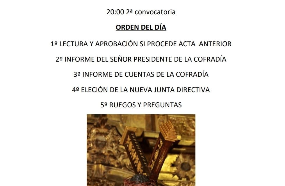 Asamblea General Cofradía Jesús Nazareno