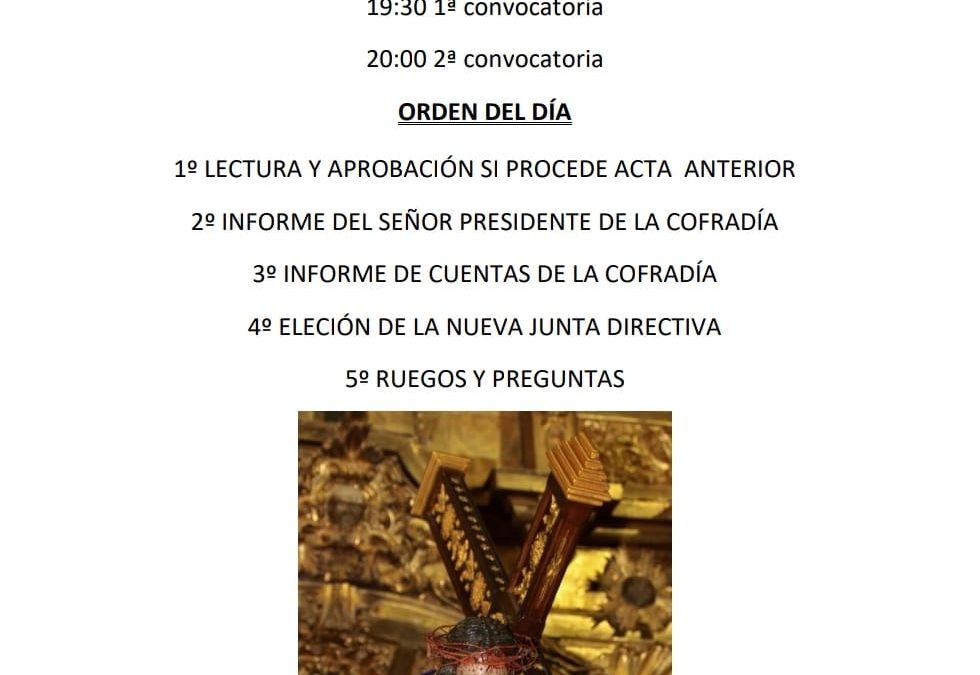 Asamblea General Cofradía Jesús Nazareno