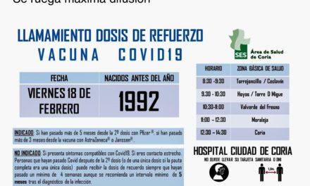 LLAMAMIENTO DOSIS DE REFUERZO VACUNA COVID-19