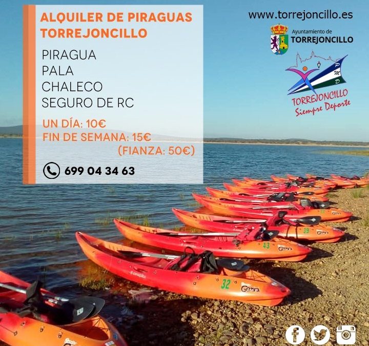 ALQUILER DE PIRAGUAS AYUNTAMIENTO DE TORREJONCILLO