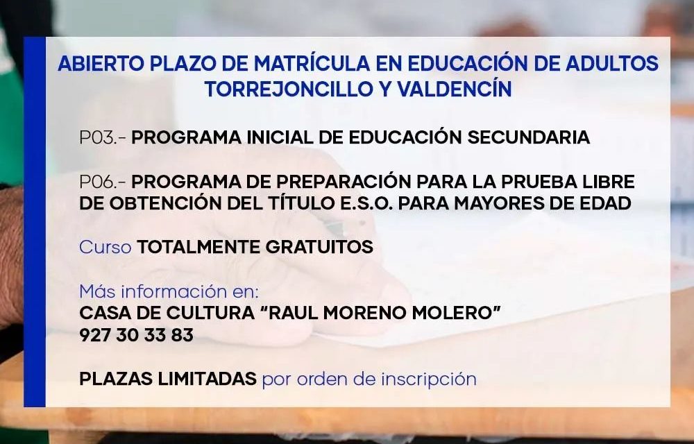 CURSO 2022/2023 EN EDUCACIÓN DE ADULTOS