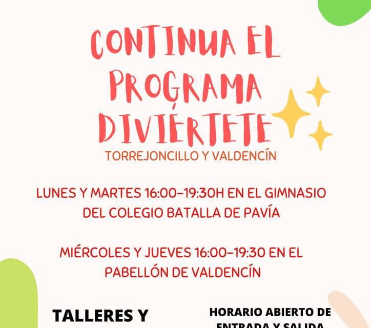 PROGRAMA “DIVIÉRTETE” OTOÑO 2022 EN TORREJONCILLO Y VALDENCÍN