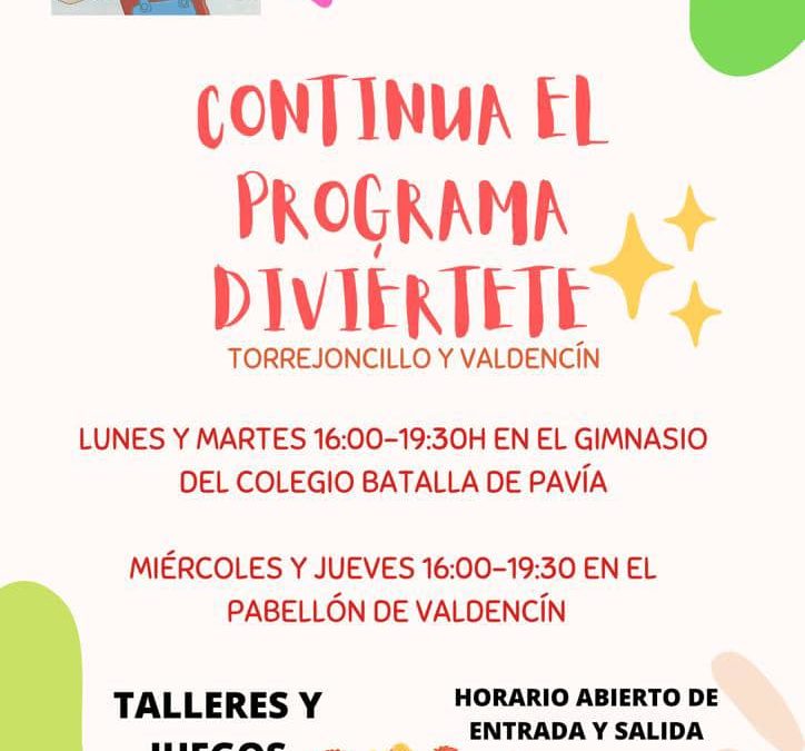 PROGRAMA “DIVIÉRTETE” OTOÑO 2022 EN TORREJONCILLO Y VALDENCÍN