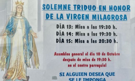 TRIDUO Y ASAMBLEA DE LA VIRGEN MILAGROSA
