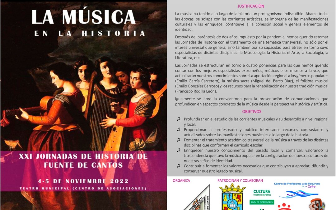 Francisco Rodilla León y el Grupo de Coros y Danzas de Torrejoncillo en las XXI Jornadas de Historia de Fuente de Cantos