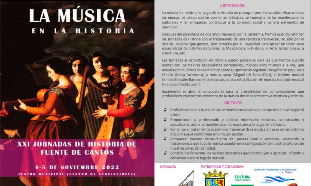 Francisco Rodilla León y el Grupo de Coros y Danzas de Torrejoncillo en las XXI Jornadas de Historia de Fuente de Cantos
