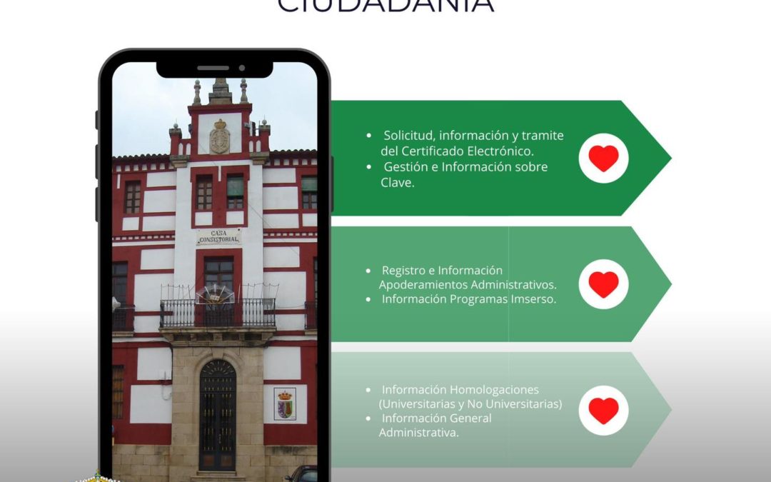 SERVICIO PARA ACERCAR LA ADMINISTRACIÓN A LA CIUDADANÍA. (Este jueves 24 de noviembre en el ayuntamiento)