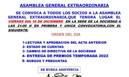 Asamblea General de la Sociedad de Pescadores Los Encinares