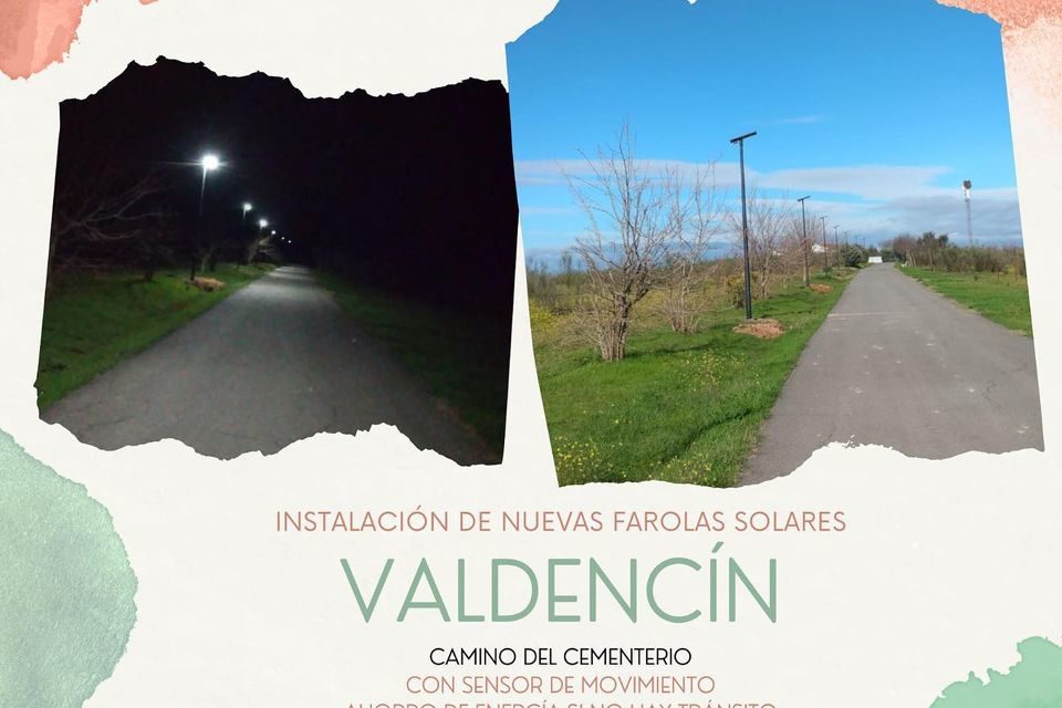 INSTALACIÓN DE NUEVAS FAROLAS SOLARES EN VALDENCÍN