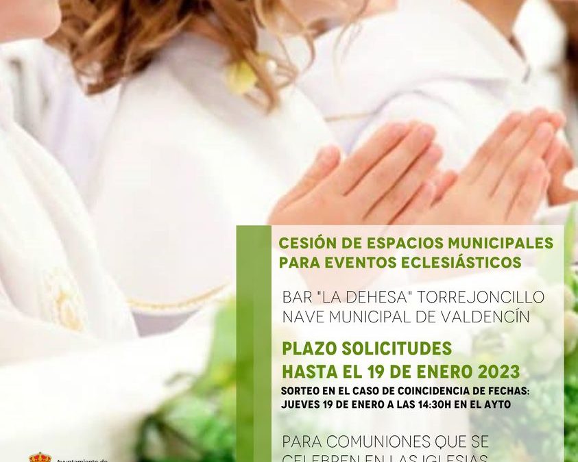 BASES PARA LA CONCESIÓN TEMPORAL DE INSTALACIONES MUNICIPALES PARA CELEBRACIONES DE EVENTOS ECLESIÁSTICOS DE AMBAS LOCALIDADES
