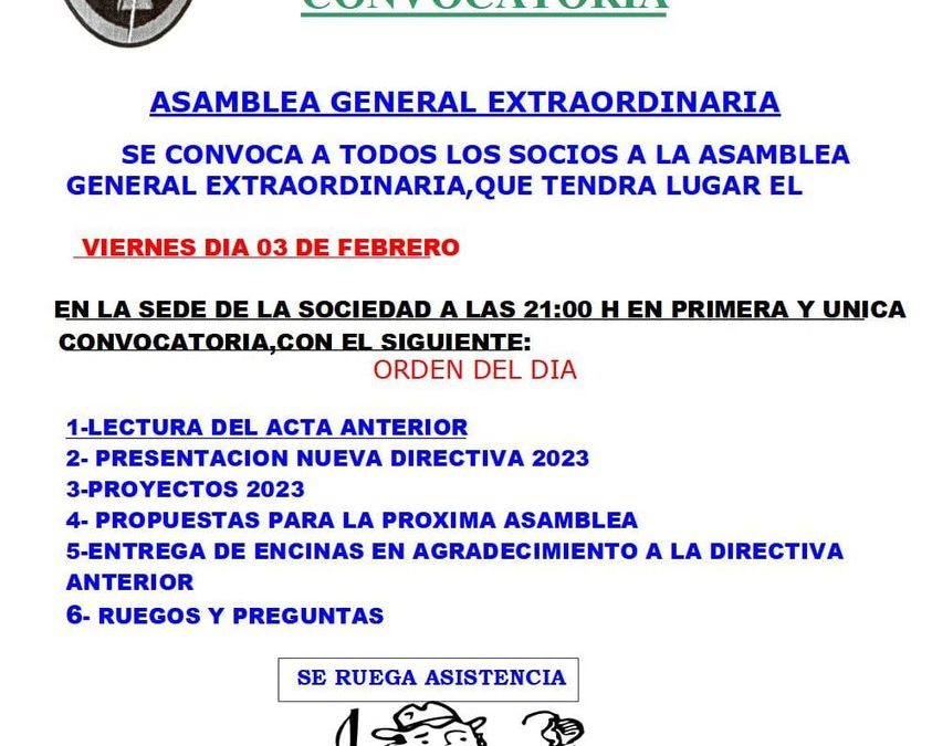 Asamblea General Extraordinaria de la Sociedad de Pescadores Los Encinares