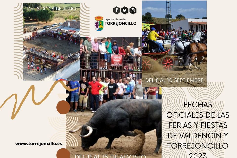 FERIAS Y FIESTAS DE TORREJONCILLO Y VALDENCÍN 2023