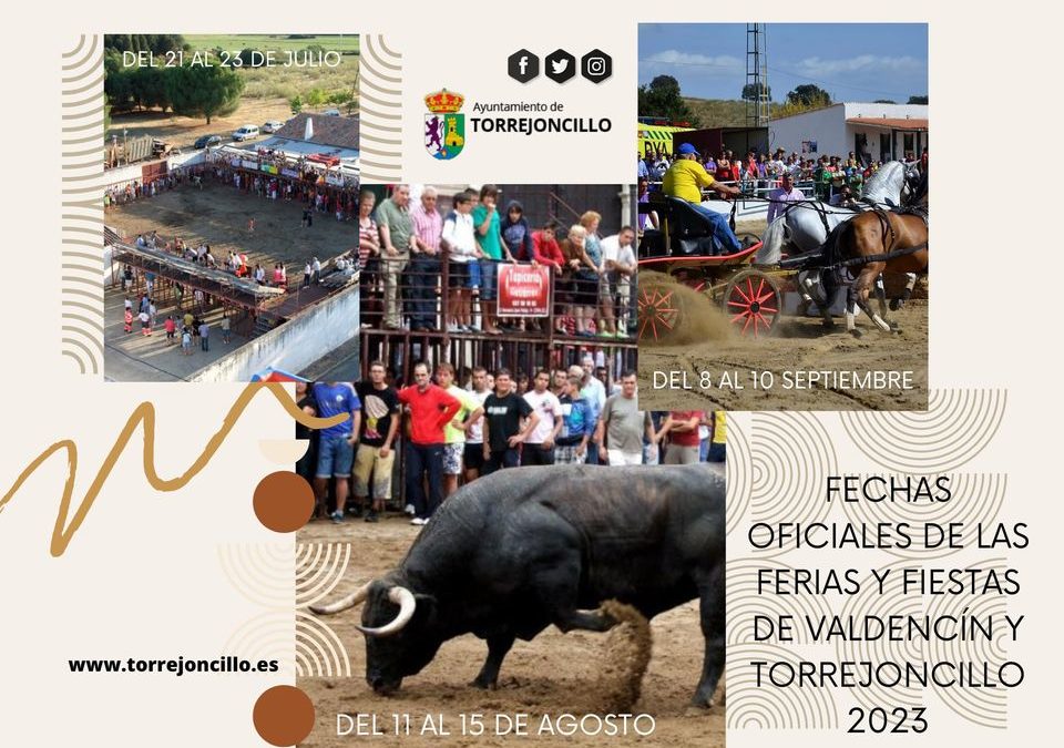 FERIAS Y FIESTAS DE TORREJONCILLO Y VALDENCÍN 2023
