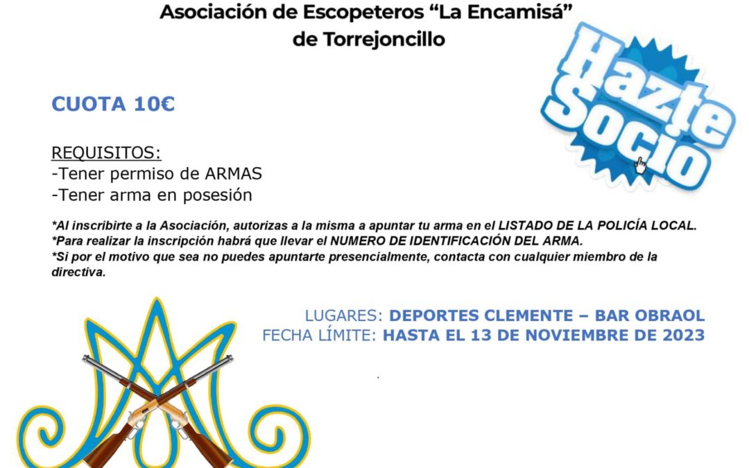 La Asociación de Escopeteros de la Encamisa de Torrejoncillo comienza sus preparativos para el 7 de diciembre