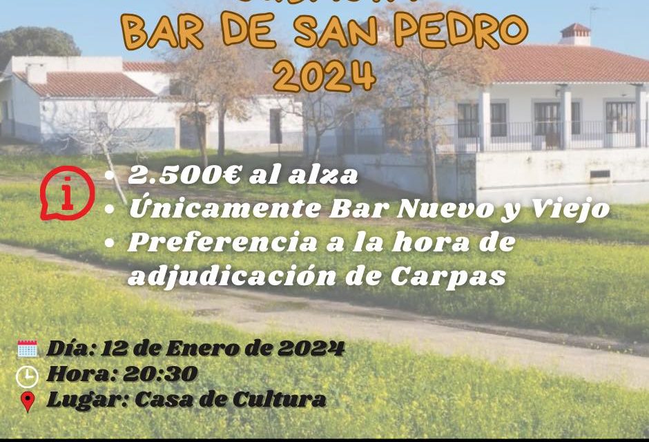 Subasta Bar de San Pedro 2024