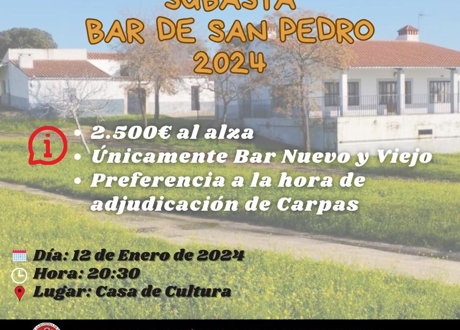 Subasta Bar de San Pedro 2024