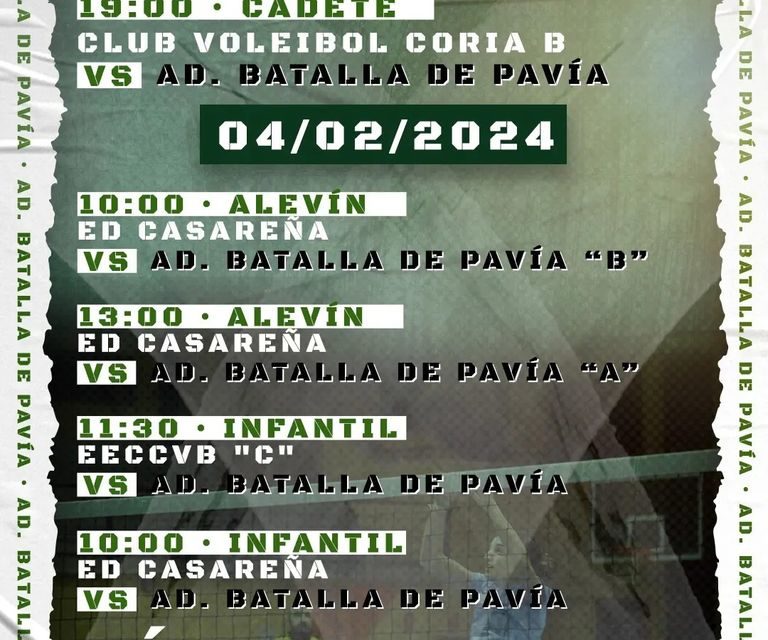 Próximos encuentros del AD Batalla de Pavia de Voley