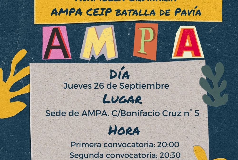 Asamblea ordinaria AMPA CEIP Batalla de Pavía