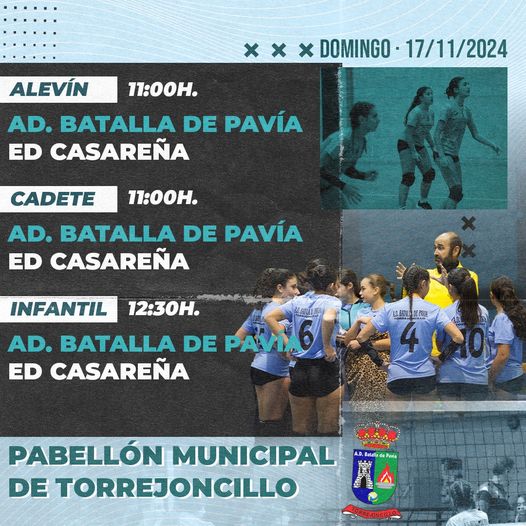 Este fin de semana vuelve el Voley al Pabellón, nos enfrentamos al ED Casereña