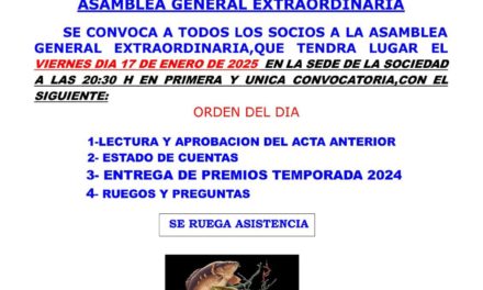 Asamblea General Extraordinaria de la Sociedad de Pescadores Los Encinares