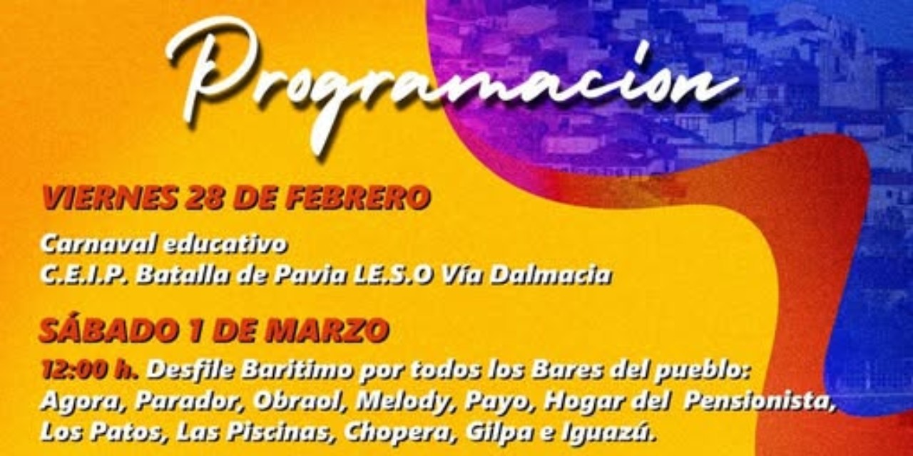 PROGRAMACIÓN DE CARNAVALES 2025 DE TORREJONCILLO