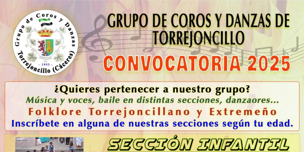 Convocatoria 2025 del Grupo de Coros y Danzas de Torrejoncillo