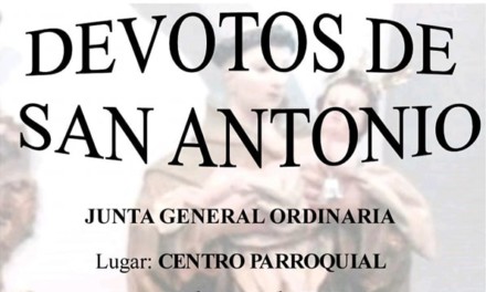 JUNTA GENERAL ORDINARIA ASOCIACIÓN «DEVOTOS DE SAN ANTONIO» DE TORREJONCILLO