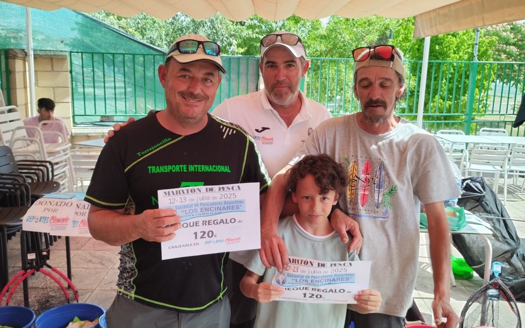 Ganadores del Concurso de Pesca por parejas de la Sociedad de Pescadores Los Encinares