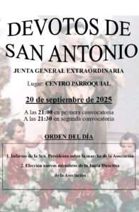 Asamblea General Extraordinaria de la Asociación Devotos de San Antonio de Torrejoncillo