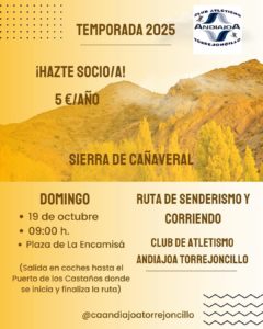 Nueva ruta de senderismo y corriendo del Club Atletismo Andiajoa Torrejoncillo