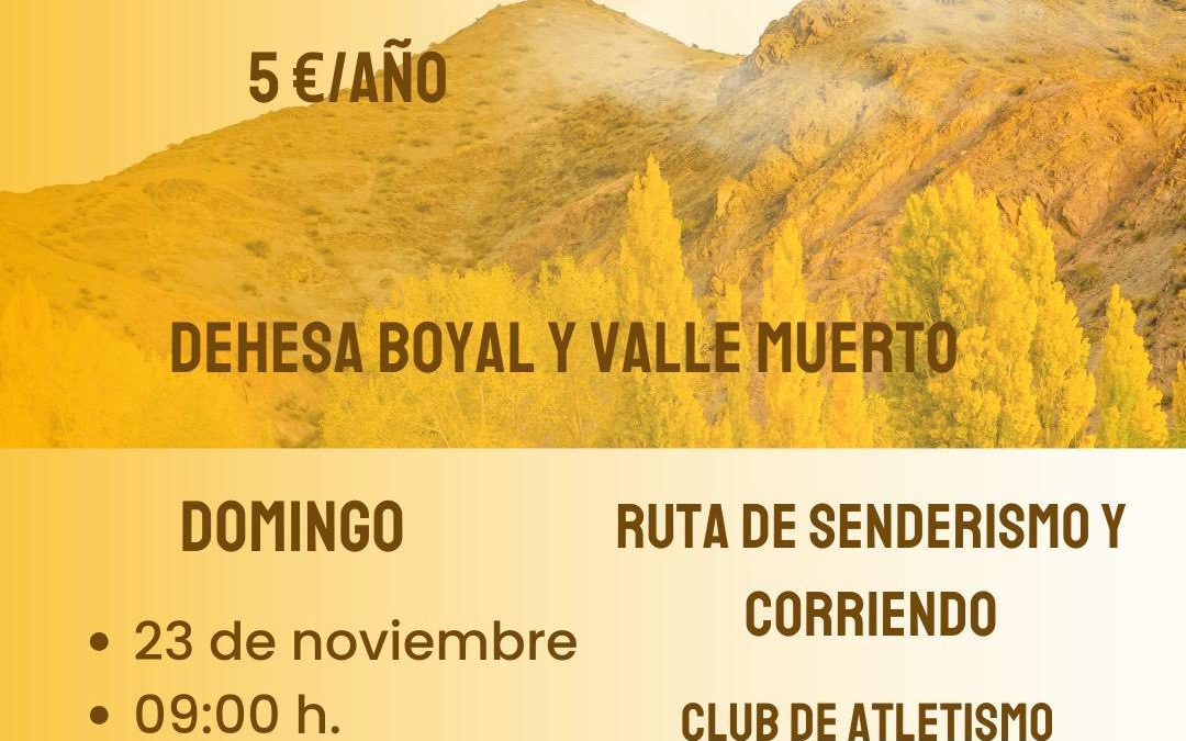 Ruta de senderismo y corriendo del Club Atletismo Andiajoa Torrejoncillo Dehesa boyal – Valle muerto