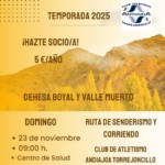 Ruta de senderismo y corriendo del Club Atletismo Andiajoa Torrejoncillo Dehesa boyal – Valle muerto