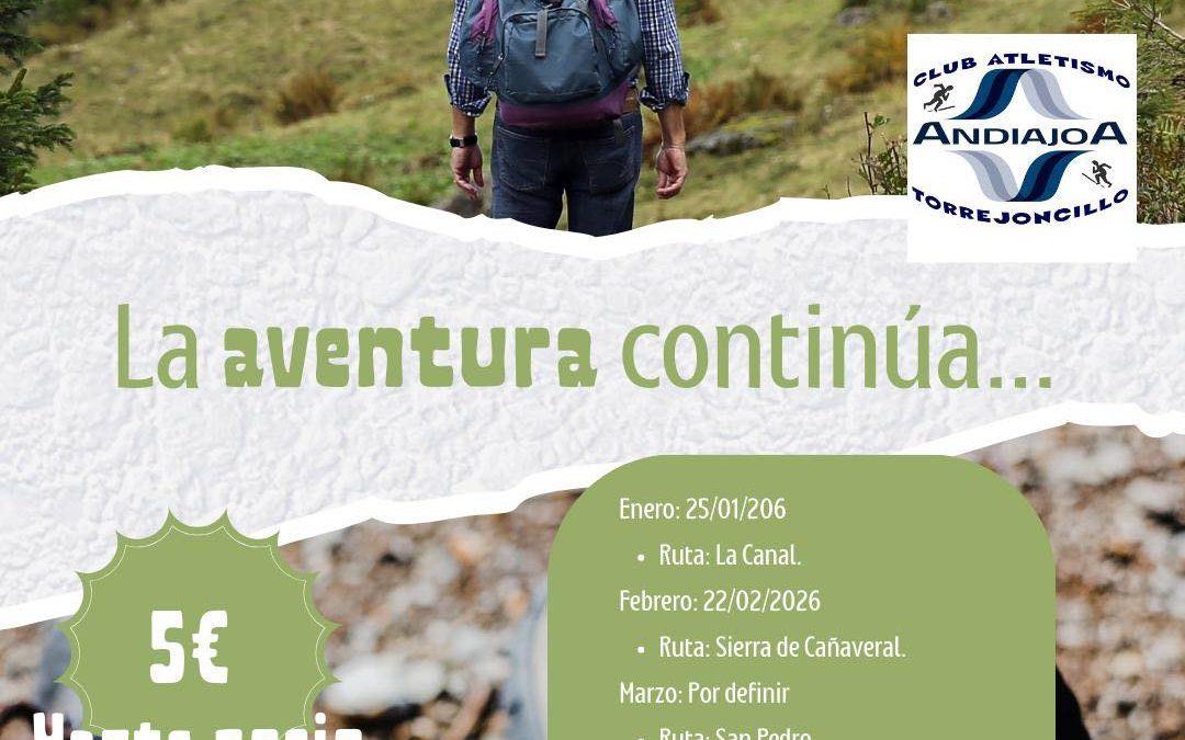 Calendario de rutas del Club Andiajoa Torrejoncillo