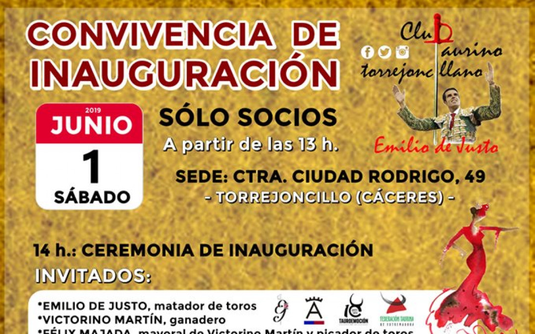 Convivencia de inauguración del Club Taurino Emilio de Justo de Torrejoncillo