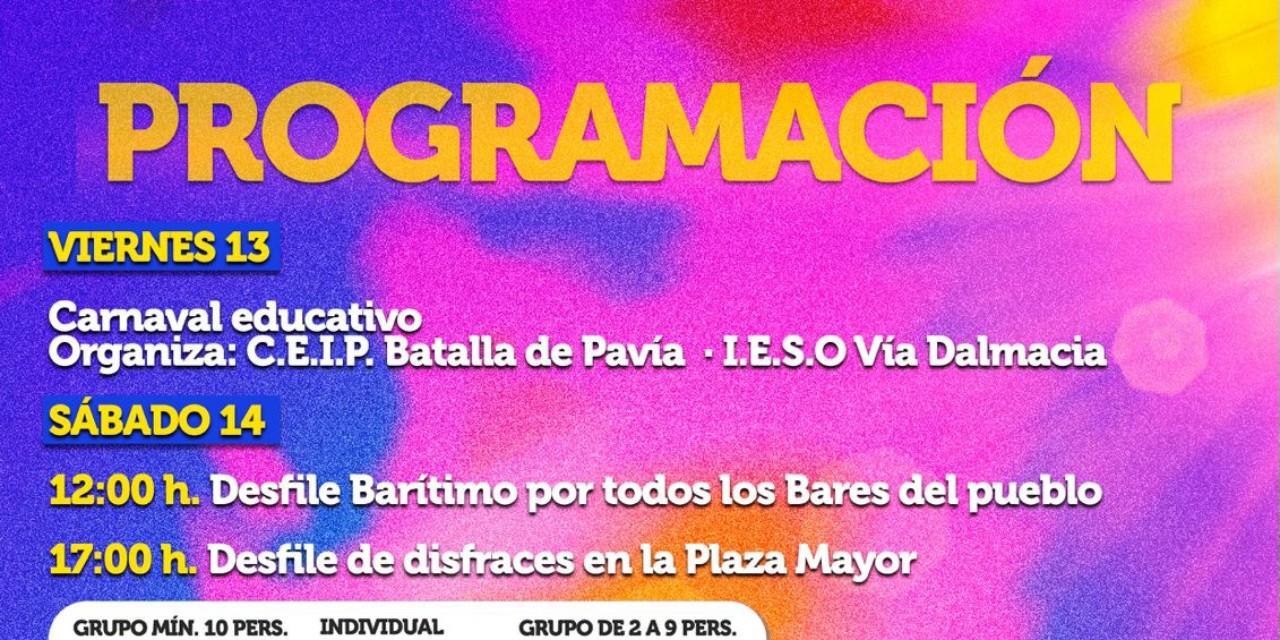 PROGRAMACIÓN DE CARNAVALES DE TORREJONCILLO 2026