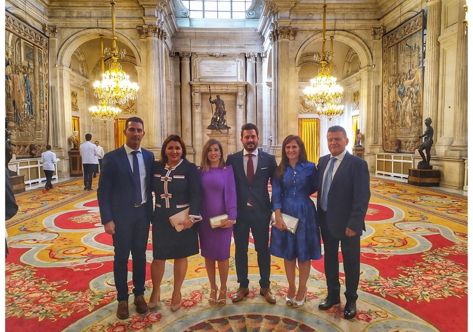 Torrejoncillanos en la recepción oficial de Casa Real el día de la Hispanidad