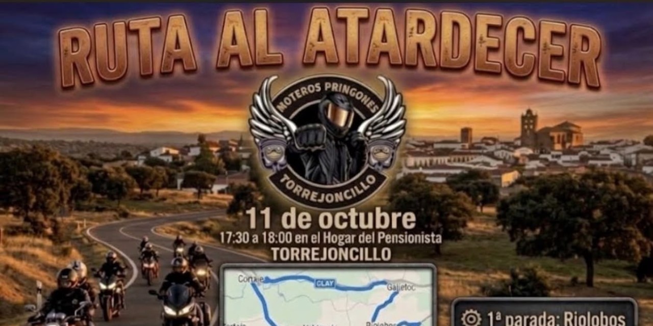 Ruta al atardecer de los Moteros Pringones