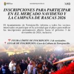 INSCRIPCIONES PARA PARTICIPAR EN EL MERCADO NAVIDEÑO Y LA CAMPAÑA DE RASCAS 2026