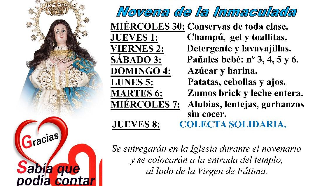 9 días 9 necesidades; novena de la Inmaculada.