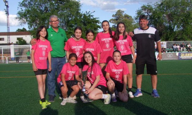 El AD Torrejoncillo ha recibido hoy de la mano de la Federación Extremeña de Futbol el trofeo que les acredita como ganadores de liga