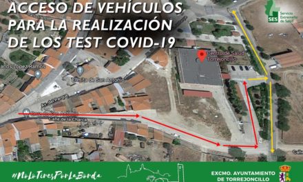 ACCESO DE COCHES AL CENTRO DE SALUD PARA LA REALIZACIÓN DE LOS TEST RÁPIDOS COVID-19