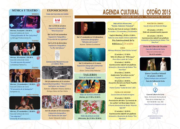 Amplia agenda cultural en Coria