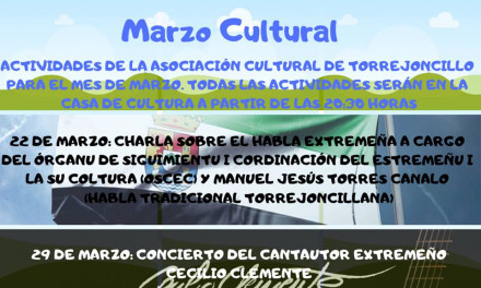 Actividades de la Asociación Cultural para el mes de Marzo