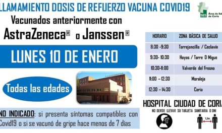 LLAMAMIENTO DOSIS DE REFUERZO VACUNA COVID 19 ASTRAZENECA O JANSSEN