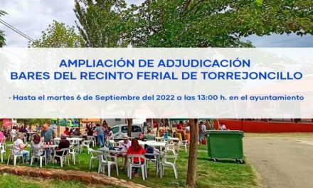 ADJUDICACIÓN BARES DEL RECINTO FERIAL DE TORREJONCILLO